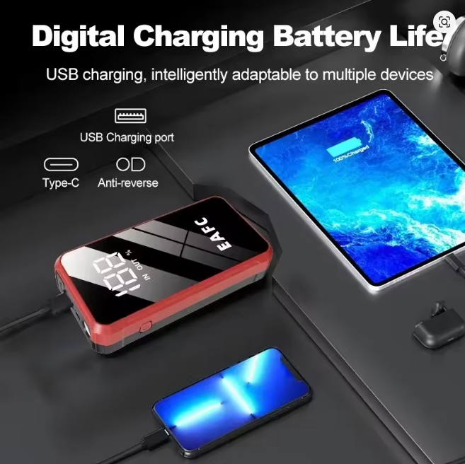 Portable Car Starter Auto Battery Booster Charger Car Emergency Booster Starter 12V Power Bank Starting Device